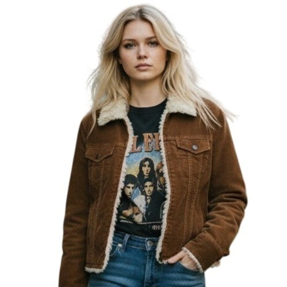 Y2k Vintage Abercrombie & Fitch Women Small Corduroy Trucker Indie Sleaze Jacket